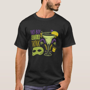 Camiseta Homens Este Menino Precisa de uma Bebida New Orlea
