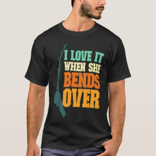Camiseta Homens Eu Adoro Quando Ela Se Inclina Sobre a Barr