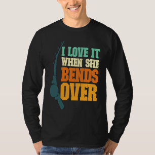 Camiseta Homens Eu Adoro Quando Ela Se Inclina Sobre a Hast