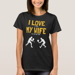 Camiseta Homens Eu Amo Minha Esposa Padel Plataforma Tênis 
