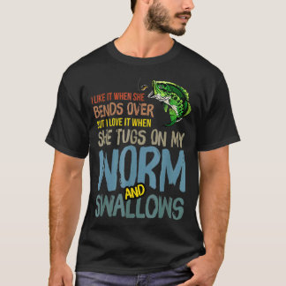Camiseta Homens Eu Gosto Quando Ela Se Aproxima De Pescar H