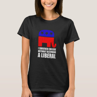 Camiseta Homens Eu Sobrevivi à Faculdade Sem Me Tornar Um L