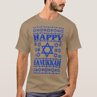Camiseta Homens Felizes Hanukkah Mulheres Crianças Estrelas