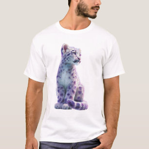 Camiseta Homens Fila Violeta Deslumbrante de Leopardo-da-Ne