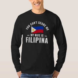 Camiseta Homens Filipino Americano Minha Mulher É Uma Filip