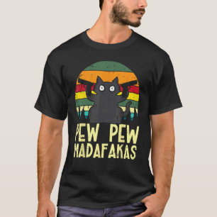 Camiseta Homens Gatinhos Retro Gato Preto