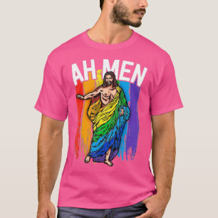 Camiseta Homens Gay Jesus Funny LGBQ s Oferece Arco-Íris 