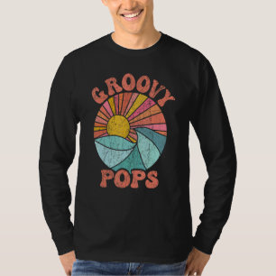 Camiseta Homens Groovy Pops Estética dos Anos 70 Nostalgia 