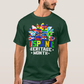 Camiseta Homens Herança Nacional Hispânica Mês Decorat