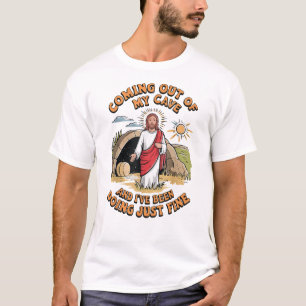 Camiseta Homens Jesus Saindo da Minha Caverna