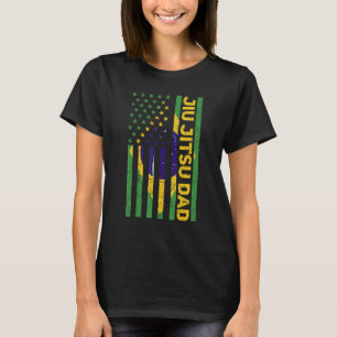 Camiseta Homens Jiu Jitsu Brasileiro Pai Bandeira Americana