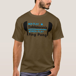 Camiseta Homens jogam tênis de mesa jogando pingue-pongue