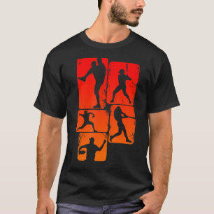 Camiseta Homens Jovens Beisebol Batendo Crianças Meninos
