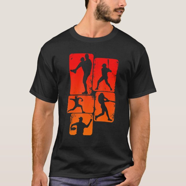 Camiseta Homens Jovens Beisebol Batendo Crianças Meninos (Frente)