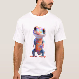 Camiseta Homens Lagarto Gecko Colorido Psicodélico Manchado