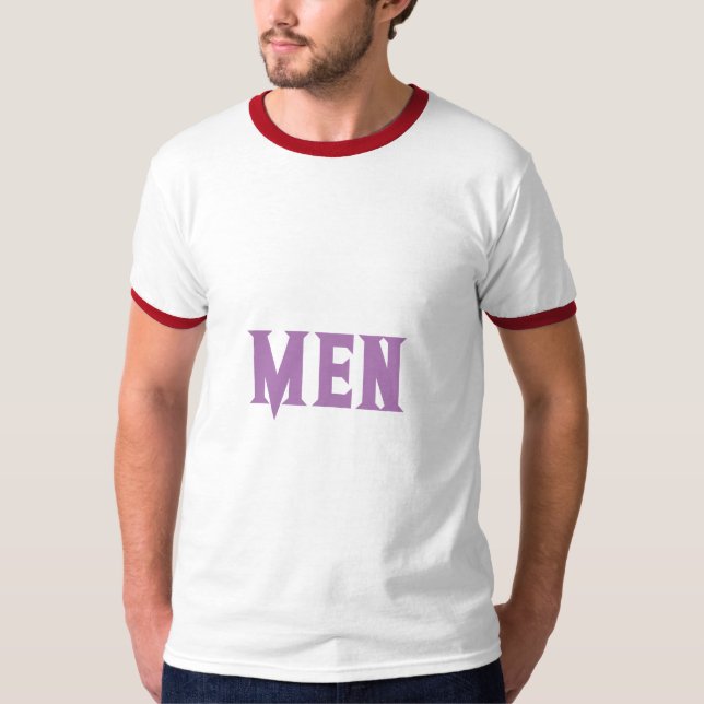 Camiseta Homens - Lavanda de texto personalizado Cor básica (Frente)