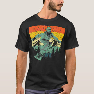 Camiseta Homens legal de Arte Snowboard Mulheres A Bordar S
