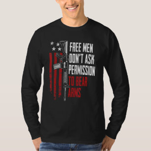 Camiseta Homens Livres Não Pedem Permissão Para Trazer Arma