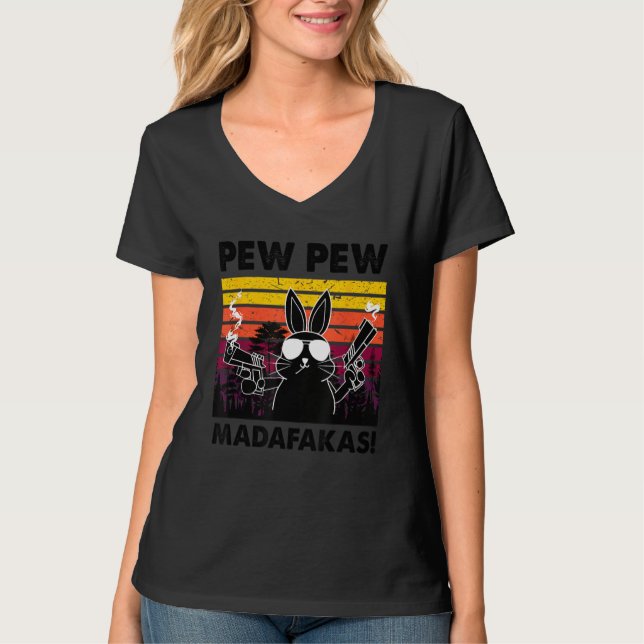 Camiseta Homens Loucos Pew Pew Madafakas (Frente)