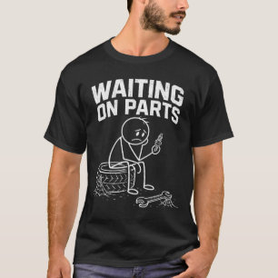 Camiseta Homens Mecânicos Reparando Carros Esperando Técnic