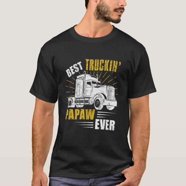Camiseta Homens Melhor Caminhoneiro Papaw Nunca Teus Trucke (Frente)