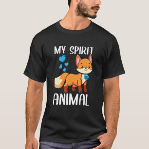 Camiseta Homens Meu Animal Espiritual Raposa Eu Amo Pai Cor