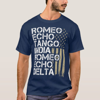 Camiseta Homens Militares Reformados Alphabet Retir Telefôn