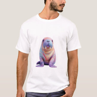 Camiseta Homens Morsa Peludos com Arco-íris Iridescente Gir