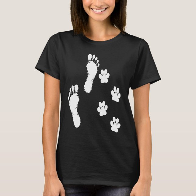 Camiseta Homens Mulheres 4 patas 2 pés Uma equipe engraçada (Frente)