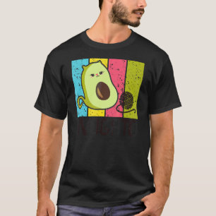 Camiseta Homens Mulheres Avogato Gato Abacate Aguacate Retr