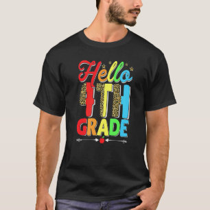 Camiseta Homens Mulheres Crianças Leopardo Alô 4º Ano Prime
