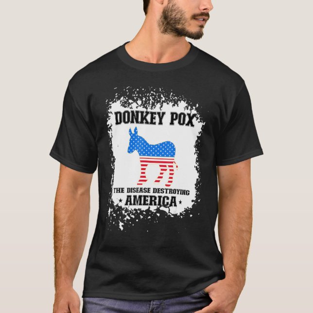 Camiseta Homens Mulheres Donkey Pox Doença Destruindo Ameri (Frente)
