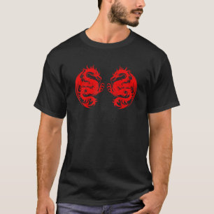 Camiseta Homens Mulheres Dragão Vermelho