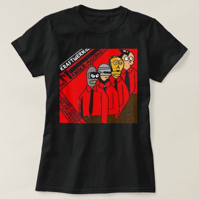 Camiseta Homens Mulheres Eletrônicas Kraftwerk Música Engra (Frente do Design)