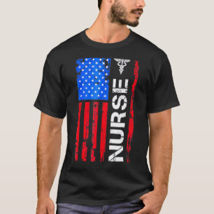 Camiseta Homens Mulheres Enfermeira 4 De Julho Dia Da Indep
