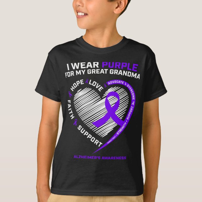 Camiseta Homens Mulheres Excelente Roxo Avó Alzheimers Awar (Frente)