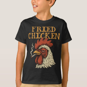 Camiseta Homens Mulheres Fumando Maconha de Frango Frito