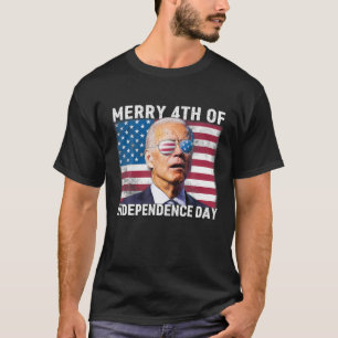 Camiseta Homens Mulheres Joe Biden Confusaram Feliz 4º De I