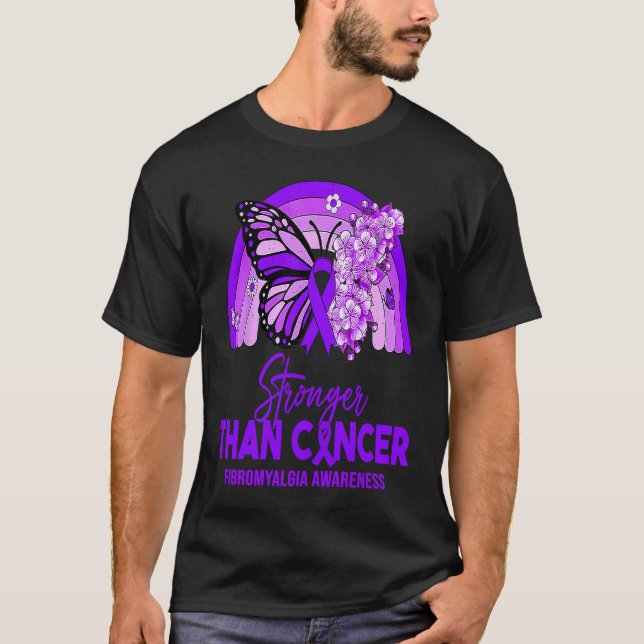 Camiseta Homens Mulheres Mais Fortes Do Que Fibromialgia Ar (Frente)