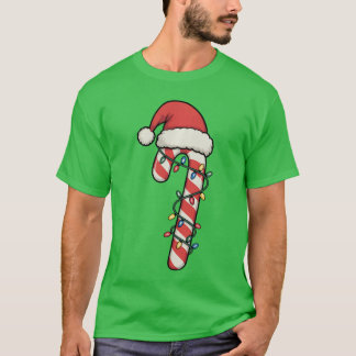 Camiseta Homens Mulheres Meninos Candy Cane Natal gi Doces