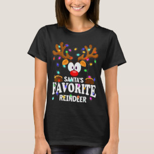 Camiseta Homens Mulheres Natal Rena Favorita do Papai Noel 