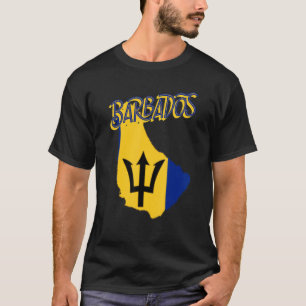 Camiseta Homens Mulheres Orgulhosos Bandeira de Barbados Ma