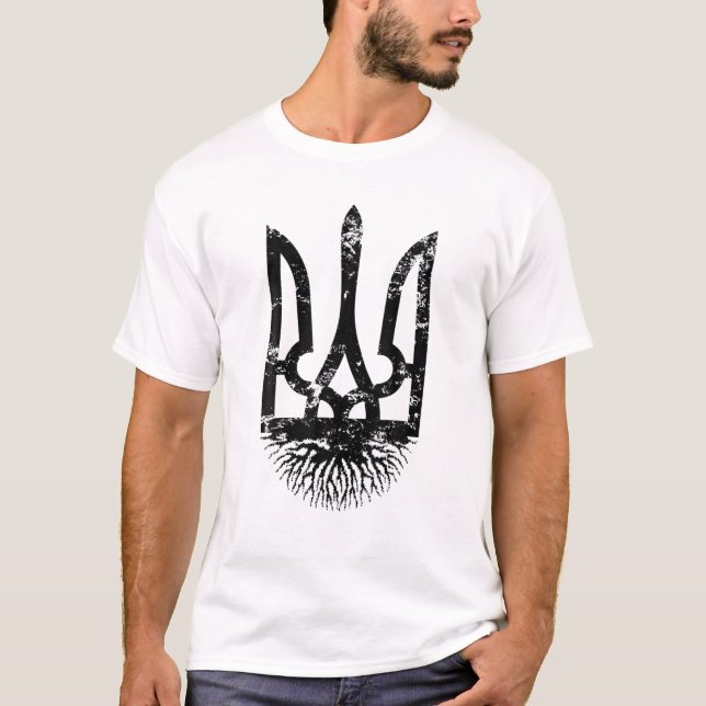 Camiseta Homens Mulheres Ucranianas Raízes Ucrânia Orgulho  (Frente)