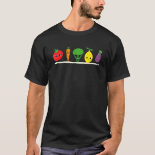 Camiseta Homens Mulheres Vegetais Saudáveis Legumes Veganos