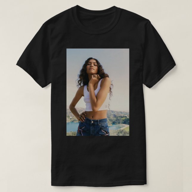 Camiseta Homens Mulheres Zendaya Bonito Presente Gráfico (Frente do Design)