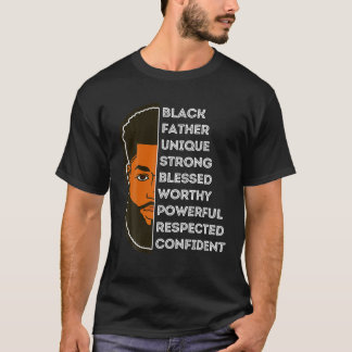 Camiseta Homens Negros Pais Garotas Pais Melanin King Fath