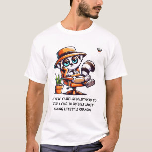 Camiseta Homens no Ano Novo Resolução Honesta