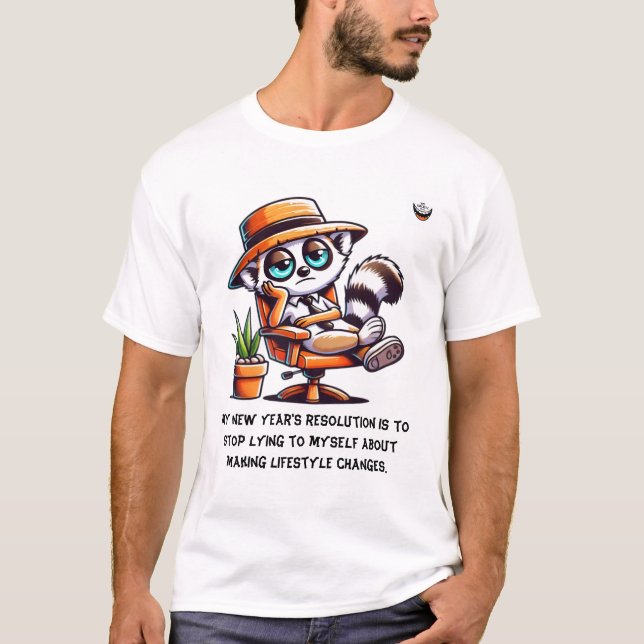 Camiseta Homens no Ano Novo Resolução Honesta (Frente)