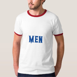 Camiseta Homens - Nome de Texto Personalizado com Cor Azul 