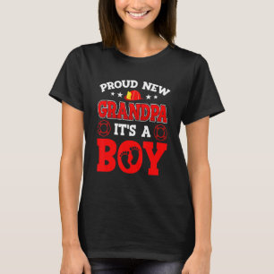 Camiseta Homens Orgulhoso Novo Avô Bombeiro É Um Menino Gên